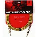 D'Addario PW-BG-10TW Custom Series Braided Instrument Cable, Tweed, 10'