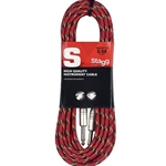 GC6VTR Stagg 20'  Guitar Cable Red Tweed