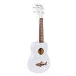 Kala MKSSWHT Sop Uke Shark Great White Satin Vintage Finish