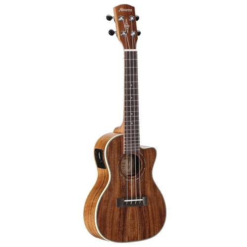 Alvarez AU90CCE Concert Ukulele, Elec w/EQ & Tuner Solid AA Acacia
