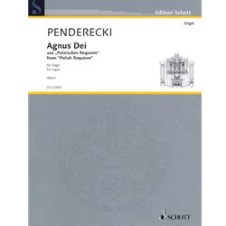 Penderecki Agnus Dei from 'Polish Requiem'  Organ