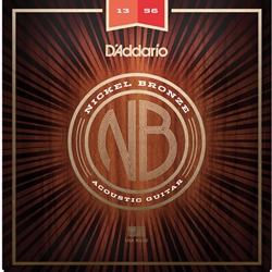 D'Addario NB1356 Set Nickel Bronze Acoustic, Medium, 13-56